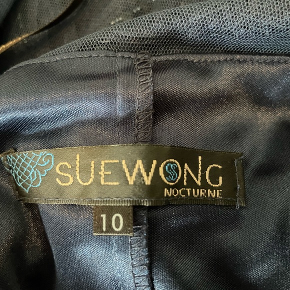 Sue Wong sequined formal dress, size 10, navy blue - Picture 3 of 4
